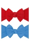 Baby Bling Babies' Headbands In Cherry Denim