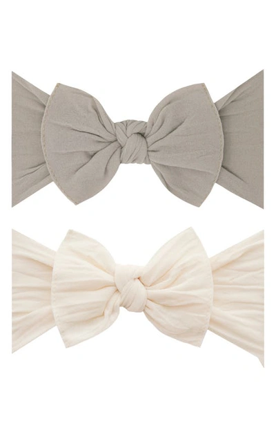 Baby Bling Headbands In Mushroom Oatmeal