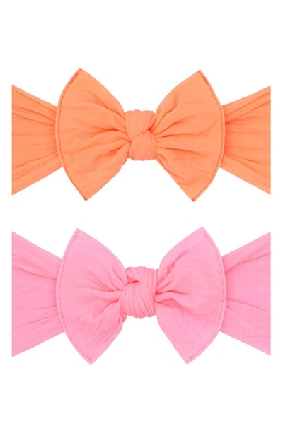 Baby Bling Headbands In Neon Coral Neon Pink A Boo
