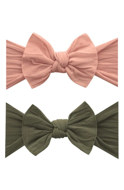 Baby Bling Babies' Headbands In Rose Gold Army Green