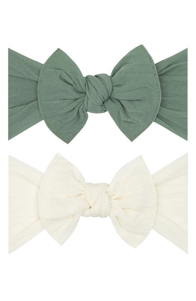 Baby Bling Babies' Headbands In Sage Ivory