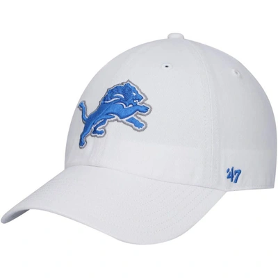 47 ' White Detroit Lions Clean Up Adjustable Hat