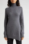 Jil Sander Asymmetrical Yack And Virgin Wool Blend Sweater In Grey