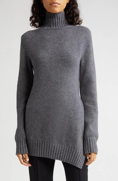 Jil Sander Asymmetrical Yack And Virgin Wool Blend Jumper In Grey