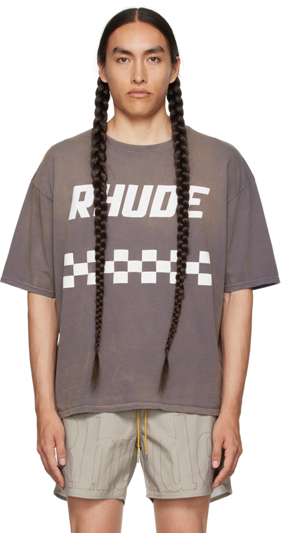 Rhude Off Road Graphic T-shirt In Grey