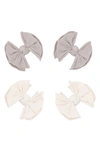 Baby Bling 4-pack Baby Fab Hair Clips In Mushroom Oatmeal