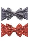 Baby Bling Babies' Assorted 2-pack Fab-bow-lous® Headbands In Storm Dot Sienna Dot