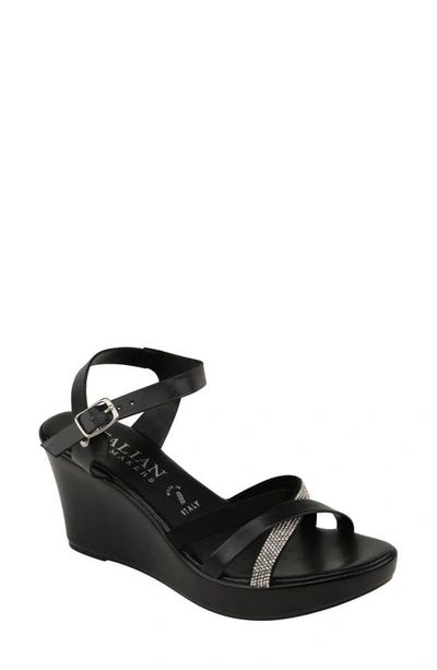 Italian Shoemakers Lissy Wedge Sandal In Black Multi