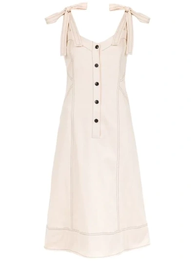 Lilly Sarti Gabardine Dress In Neutrals