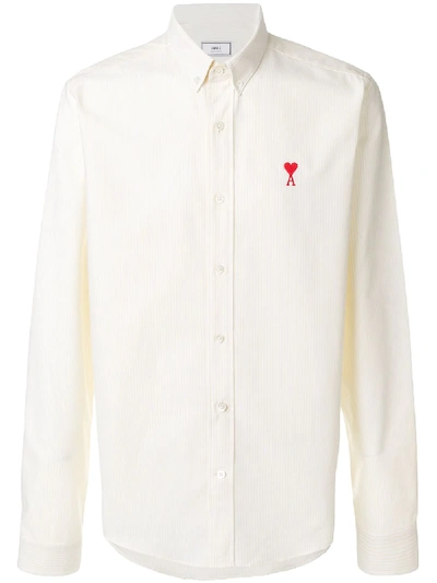 Ami Alexandre Mattiussi Ami De Coeur Button-down Shirt In Yellow