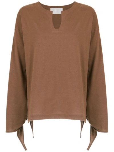 Lilly Sarti Tie Detail Blouse - Brown