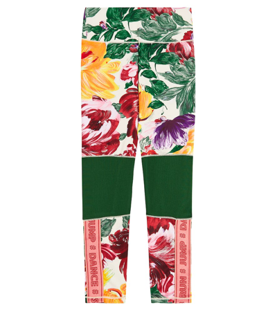 Molo Kids' Olympia Floral-print Leggings In Neutrals