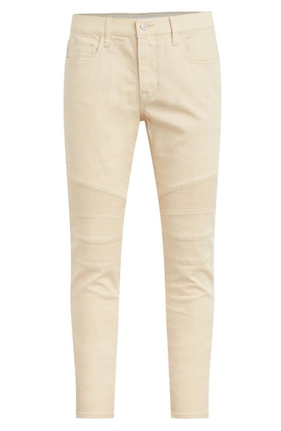 Hudson Ethan Biker Skinny Jeans In Bleached Sand