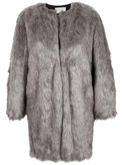 Lilly Sarti Midi Oversized Coat In Grey