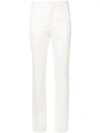 Chloé Slim Fit Embellished Stripe Trousers In White