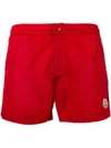 Moncler Logo Patch Swimming Shorts In Blue