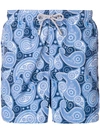 Mc2 Saint Barth Paisley Print Swim Trunks - Blue