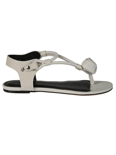 Isabel Marant Bow Flat Sandals In Chalk