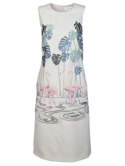 Victoria Beckham Printed Swan Dress In Floral