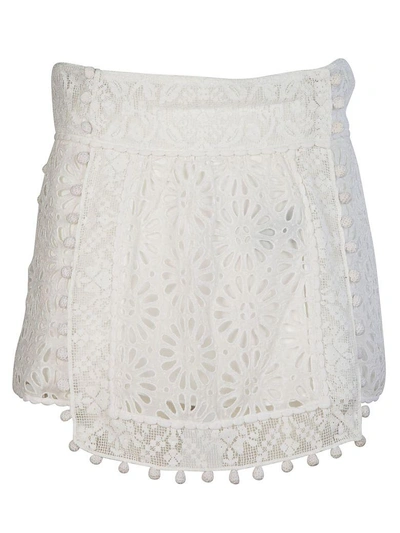 Isabel Marant Floral Mini Skirt In White