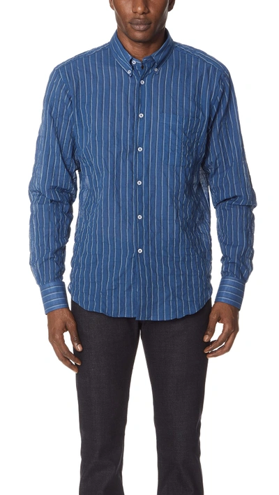 Naked & Famous Button Up Shirt In Blue