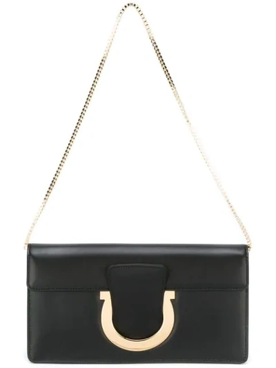 Ferragamo 'thalia' Leather Shoulder Bag In Nero