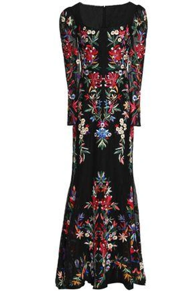 Zuhair Murad Woman Embroidered Silk-blend Corded Lace Gown Black