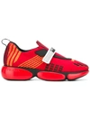 Prada Sock Knit Sneakers In Red