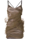 Y/project Tulle Wrapped Mini Dress In Neutrals