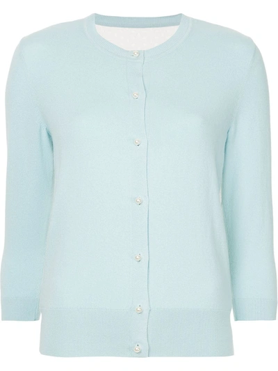 Onefifteen Broderie Anglaise Panel Cardigan In Blue