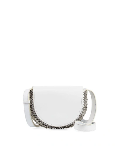 Paco Rabanne Leather Half-moon Mini Crossbody Bag, White