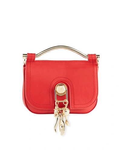 Carven Leather Charm Saddle Bag