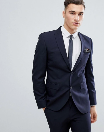 Next Slim Fit Suit Jacket In Navy - Navy