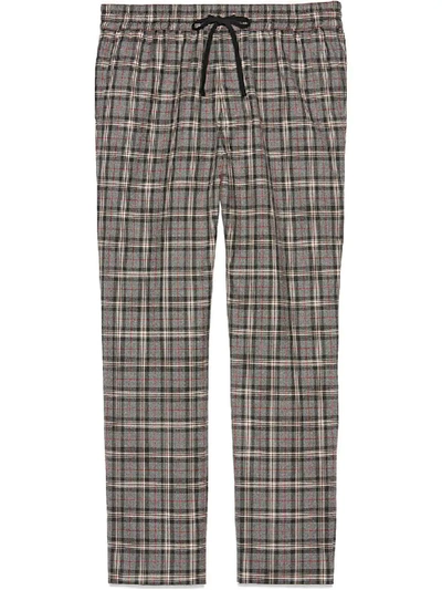 Gucci Check Wool Pant In Black