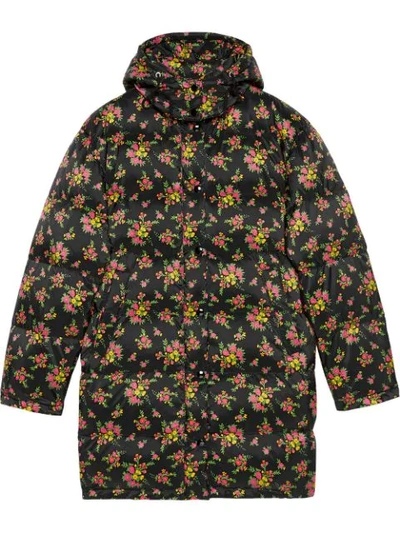 Gucci Floral Bouquets Nylon Jacket In Black