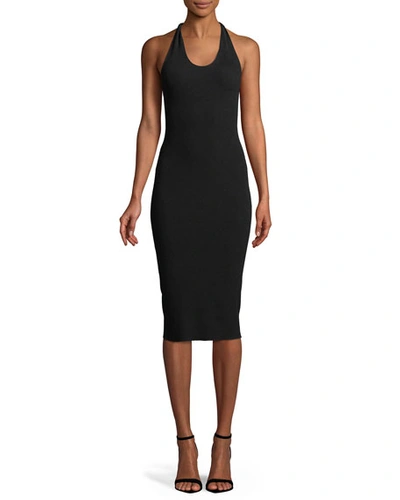 Helmut Lang Twist Scoop-neck Tank Midi Dress In Black