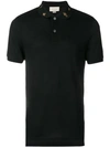 Gucci Men's Emblems Embroidered-collar Polo Shirt In Black