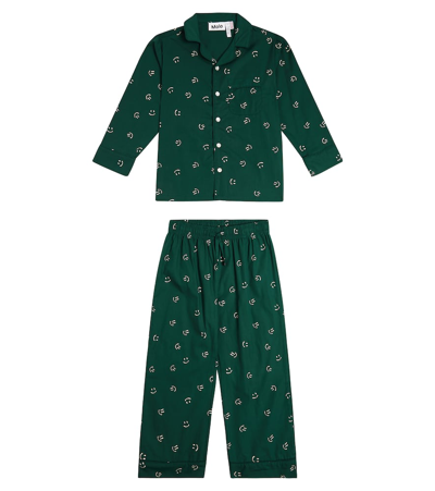 Molo Kids' Lex Organic-cotton Pyjamas In Green
