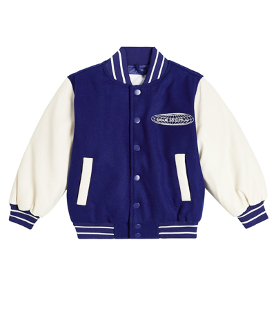 Molo Kids' Hani Motif-embroidered Bomber Jacket In Blue