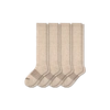 Bombas Marl Knee High Socks 4-pack In Marled Oatmeal