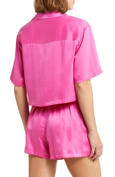 Lunya Washable Silk Button-up Short Pajamas In Caffeinate Pink