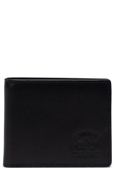 Herschel Supply Co Hank Rfid Leather Bifold Wallet In Black