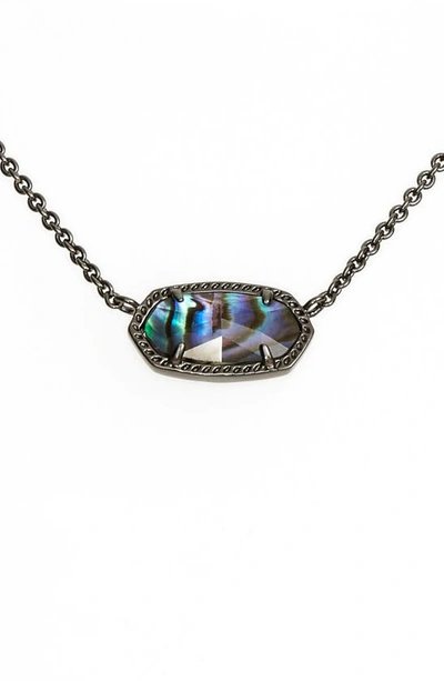 Kendra Scott Elisa Pendant Necklace In Abalone/ Gunmetal