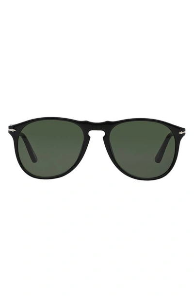 Persol 55mm Pilot Sunglasses In Black/green Solid