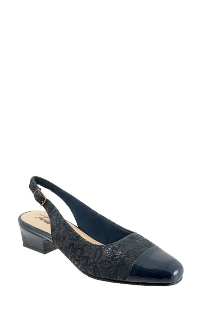 Trotters 'dea' Slingback In Navy Floral