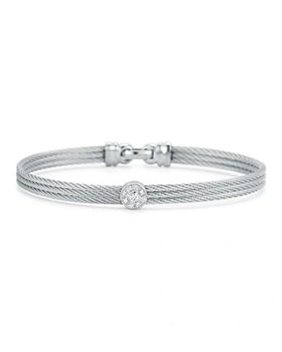 Alor Diamond Cable Bangle In Silver