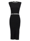 Karl Lagerfeld Logo Knit Dress In Black
