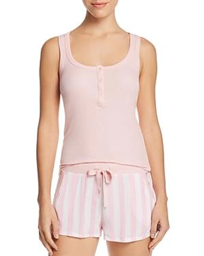 Calvin Klein Tank & Striped Shorts Pj Set In Attract Pink/white