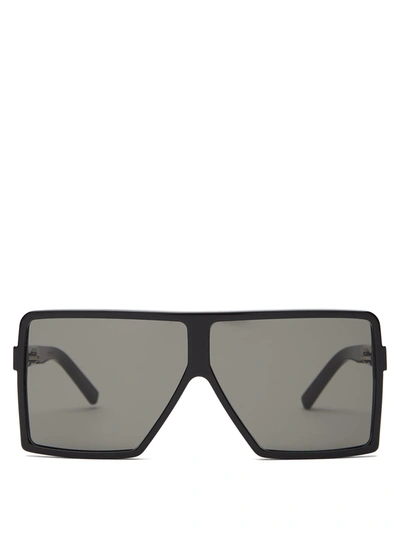 Saint Laurent Sl 232 Betty Oversized Square Gradient Sunglasses In Silver