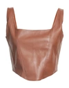 The Lulù Woman Top Brown Size M/l Polyurethane, Polyester